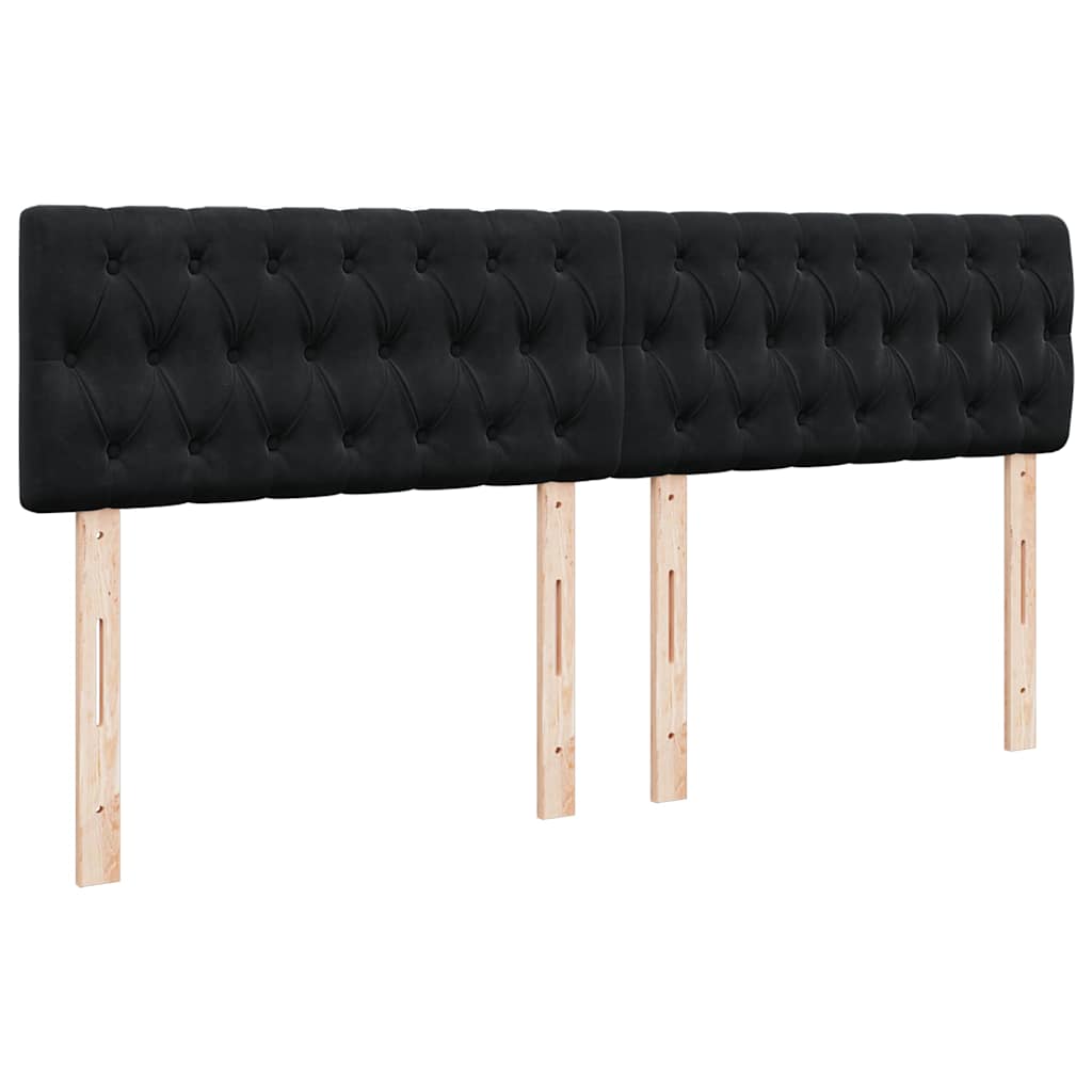 Krevet s oprugama i madracem crni 200x200 cm baršunasti
