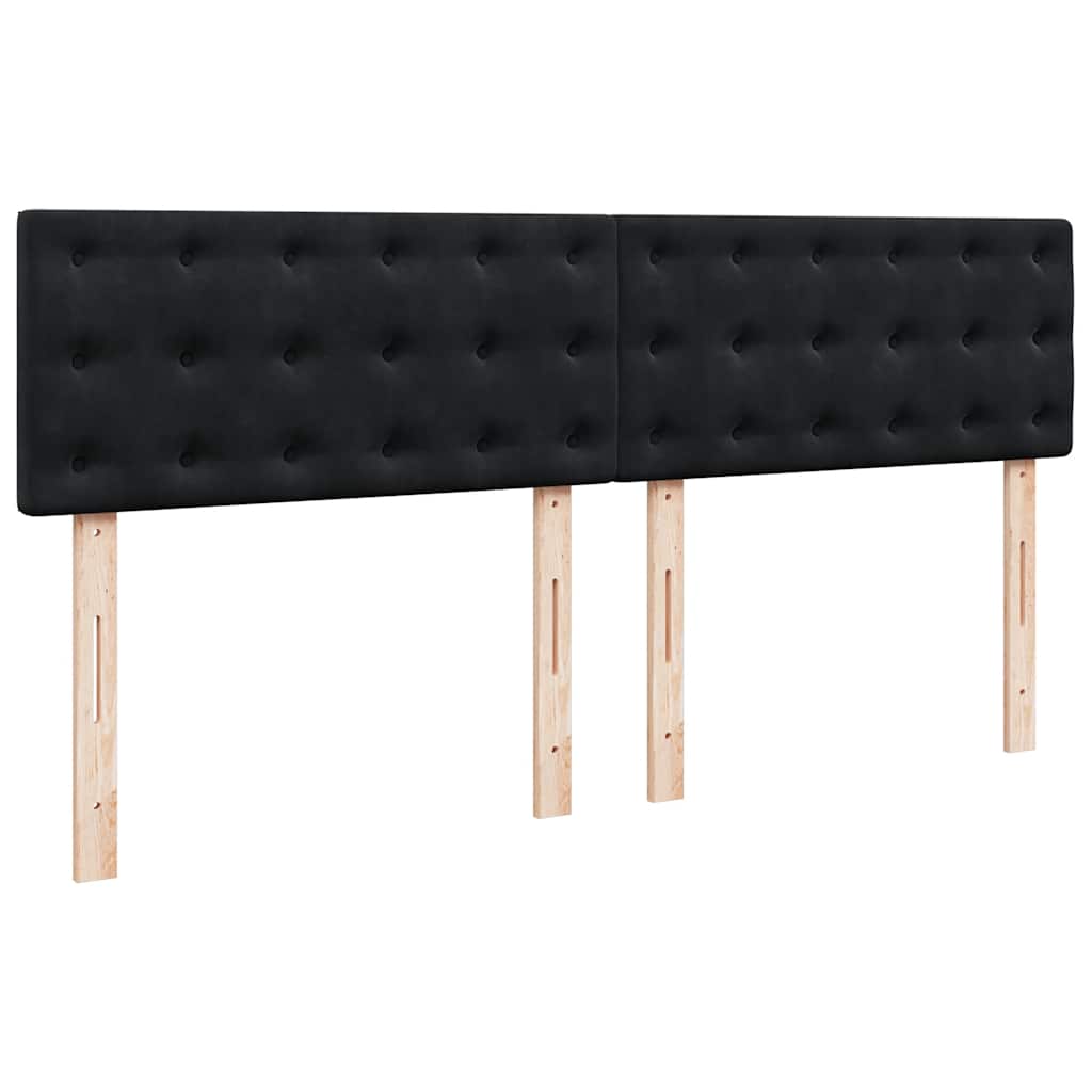 Krevet s oprugama i madracem crni 200x200 cm baršunasti