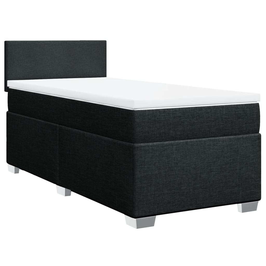 Box spring krevet s madracem crni 90x190 cm od tkanine