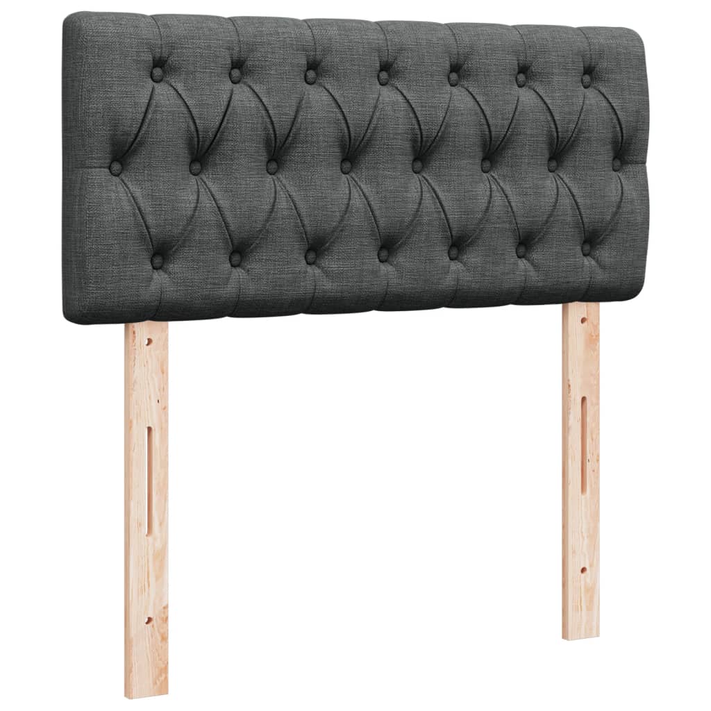 Krevet s oprugama i madracem tamnosivi 90 x 190 cm od tkanine