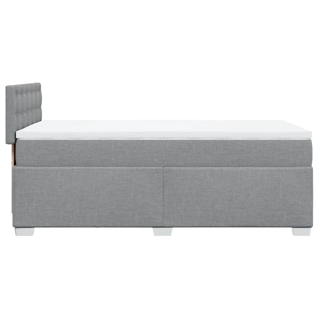 Box spring krevet s madracem svjetlosivi 90x190 cm od tkanine