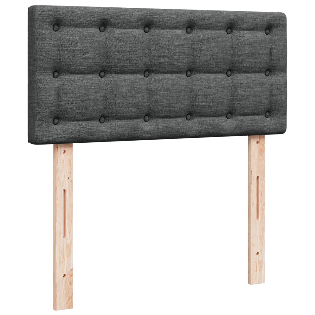 Krevet s oprugama i madracem tamnosivi 90x200 cm od tkanine