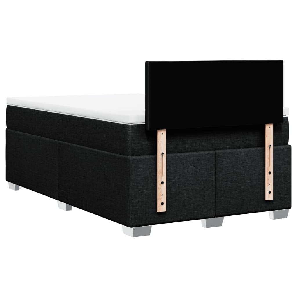 Krevet box spring s madracem crni 120 x 190 cm od tkanine