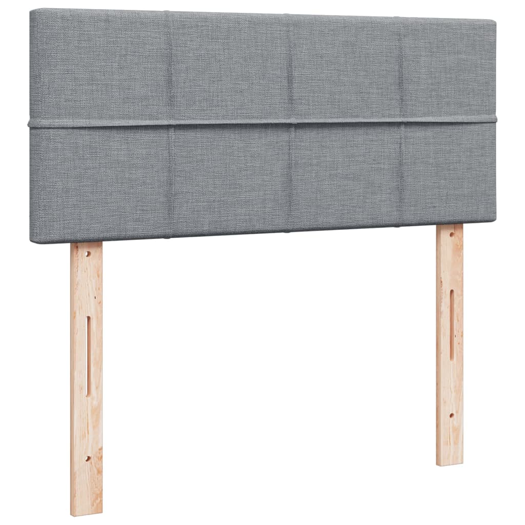 Krevet s oprugama i madracem svjetlosivi 120x190 cm od tkanine