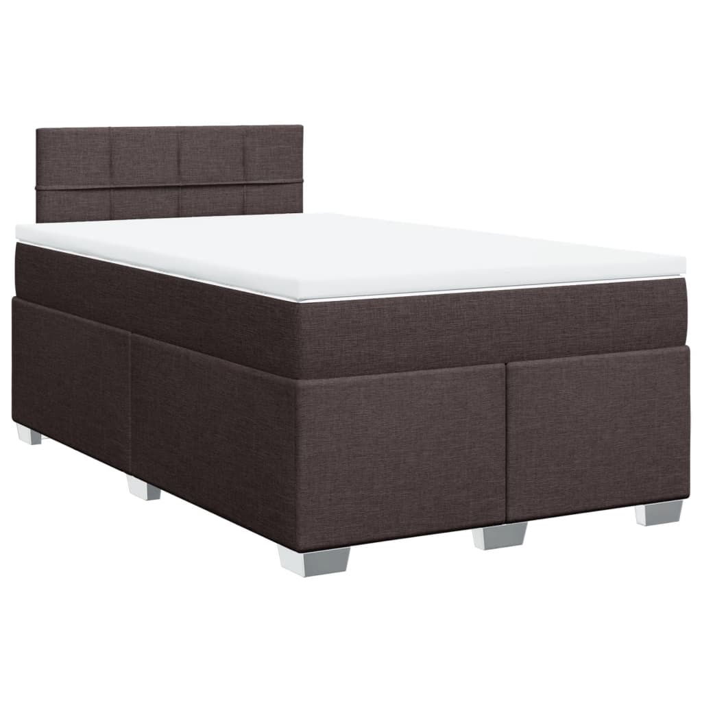 Krevet box spring s madracem tamnosmeđi 120 x 190 cm od tkanine