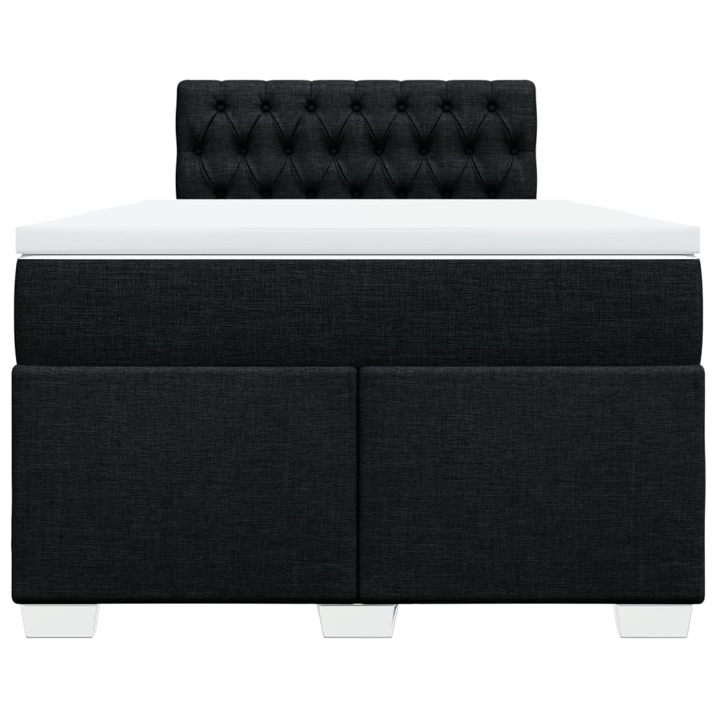 Krevet box spring s madracem crni 120 x 190 cm od tkanine