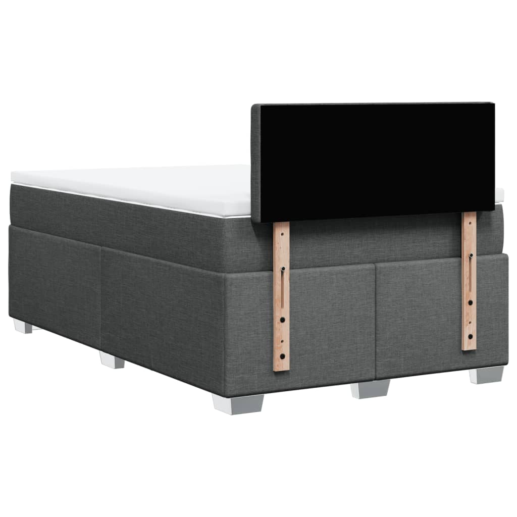 Krevet box spring s madracem tamnosivi 120 x 190 cm tkanina