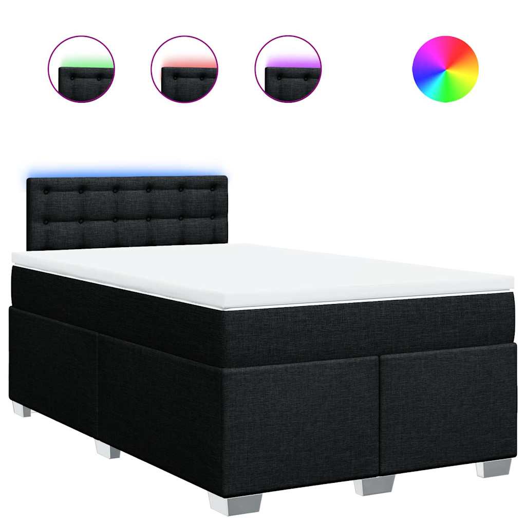 Krevet box spring s madracem crni 120 x 190 cm od tkanine