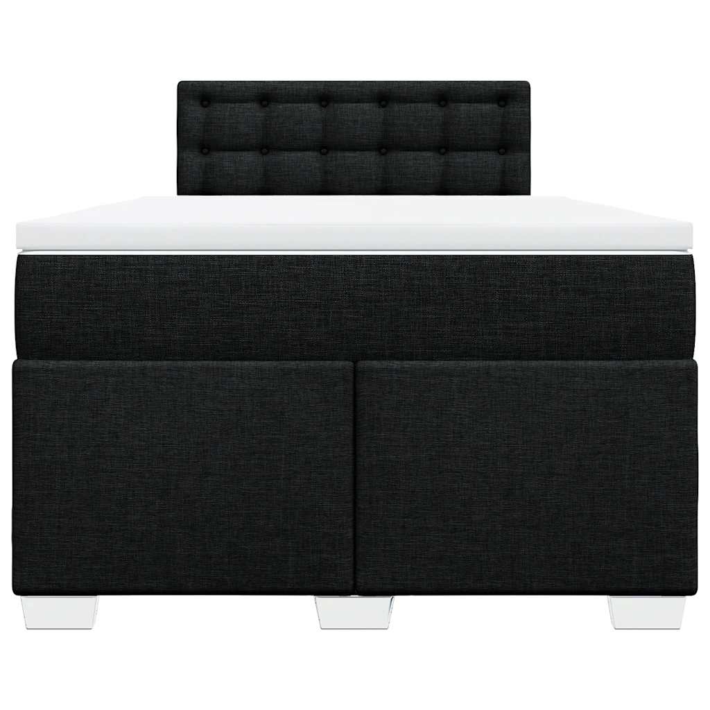 Krevet box spring s madracem crni 120 x 190 cm od tkanine