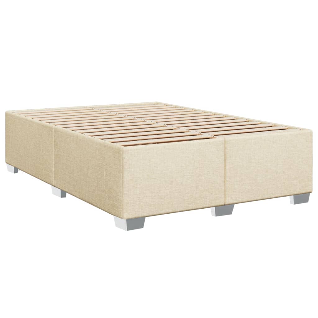 Krevet s oprugama i madracem krem 140x200 cm od tkanine