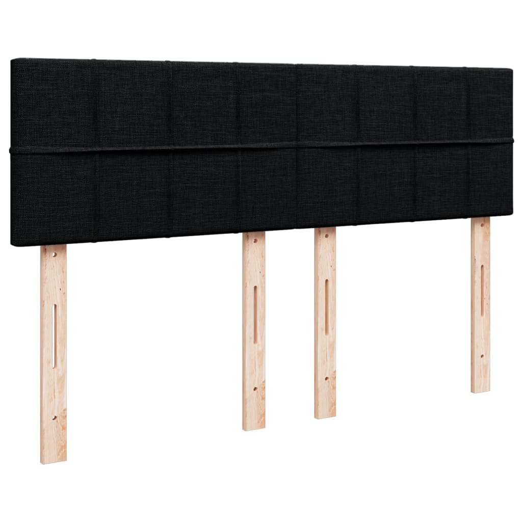 Krevet s oprugama i madracem crni 160x200 cm od tkanine