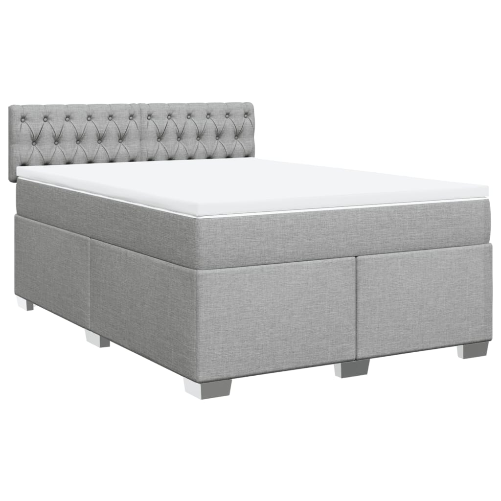 Krevet box spring s madracem svjetlosiva 160x200 cm tkanina