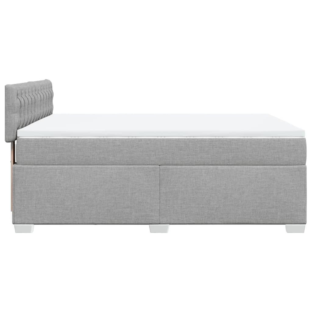 Krevet box spring s madracem svjetlosiva 160x200 cm tkanina