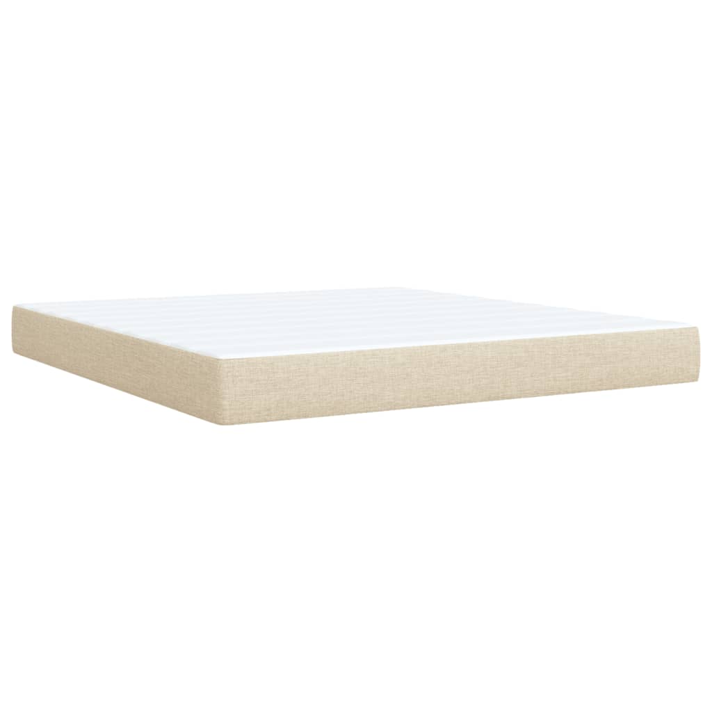 Krevet s oprugama i madracem krem 180x200 cm od tkanine