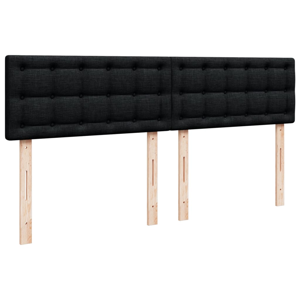 Krevet s oprugama i madracem crni 200x200 cm od tkanine