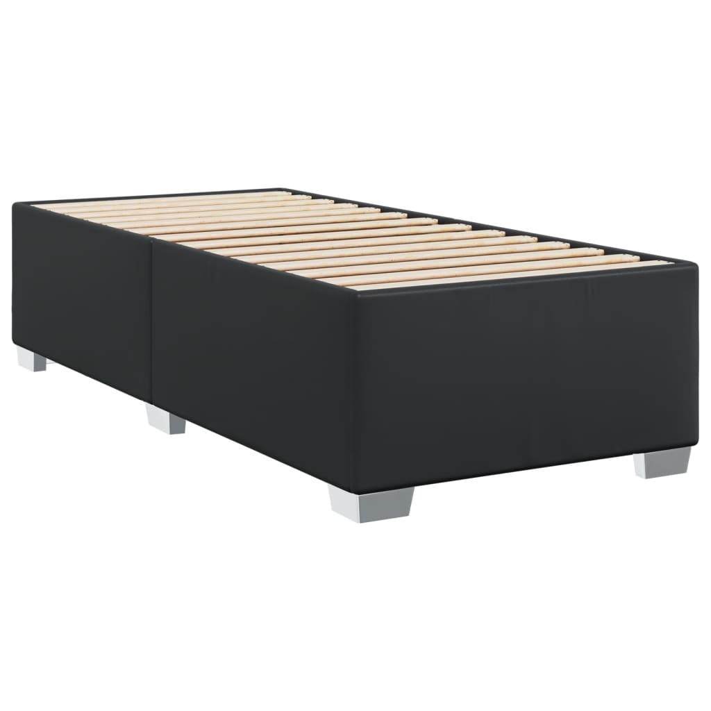 Krevet s oprugama i madracem crni 100x200 cm od umjetne kože
