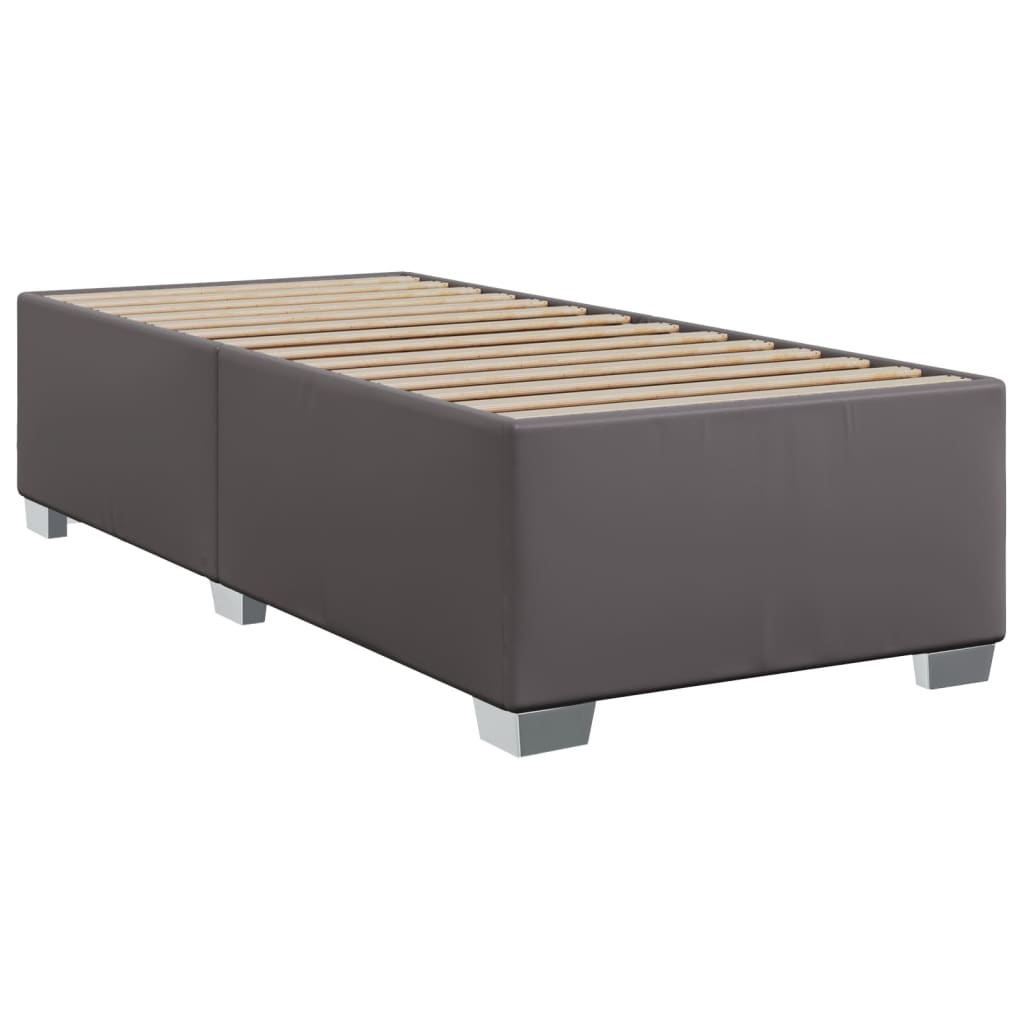 Krevet s oprugama i madracem sivi 100x200 cm od umjetne kože