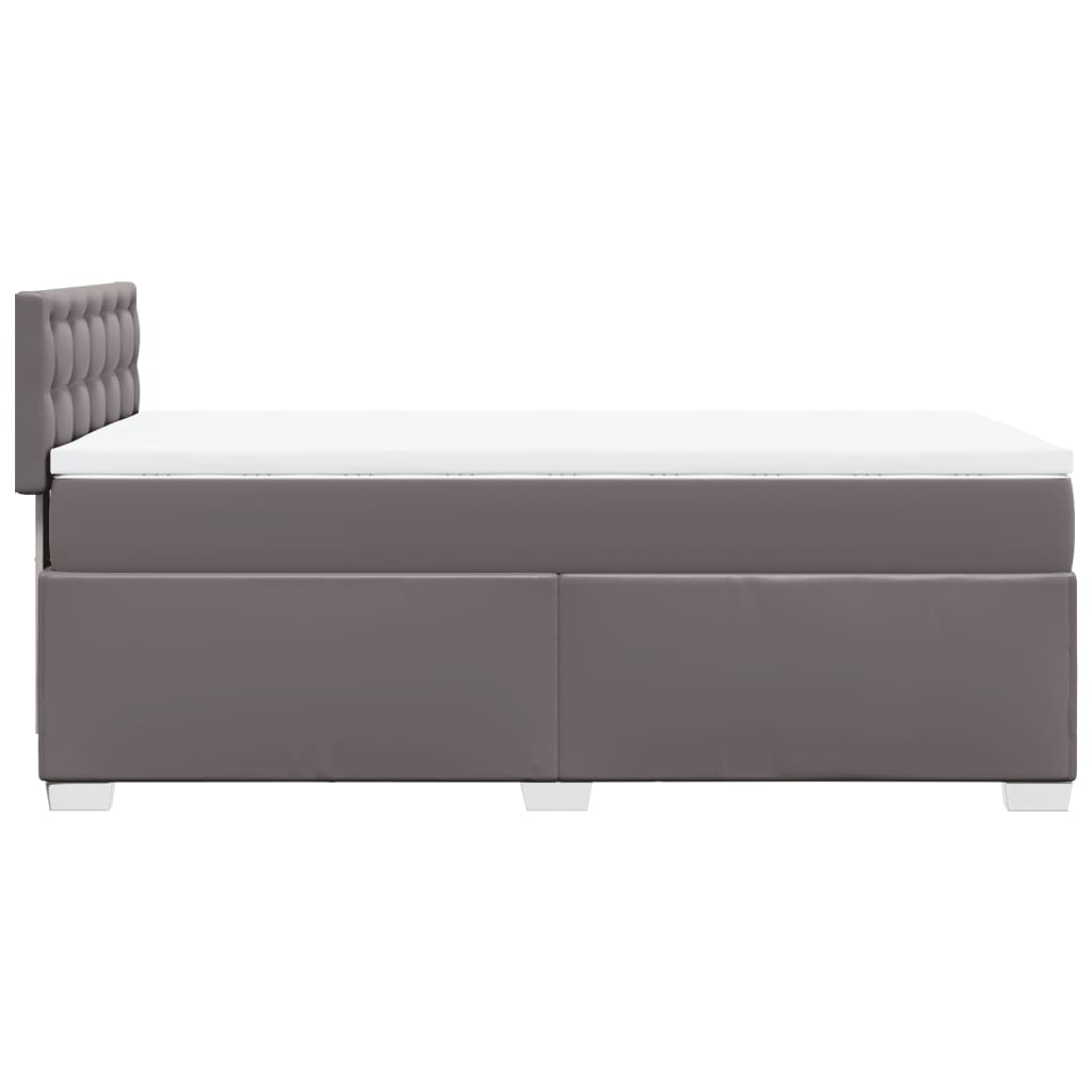 Krevet s oprugama i madracem sivi 100x200 cm od umjetne kože