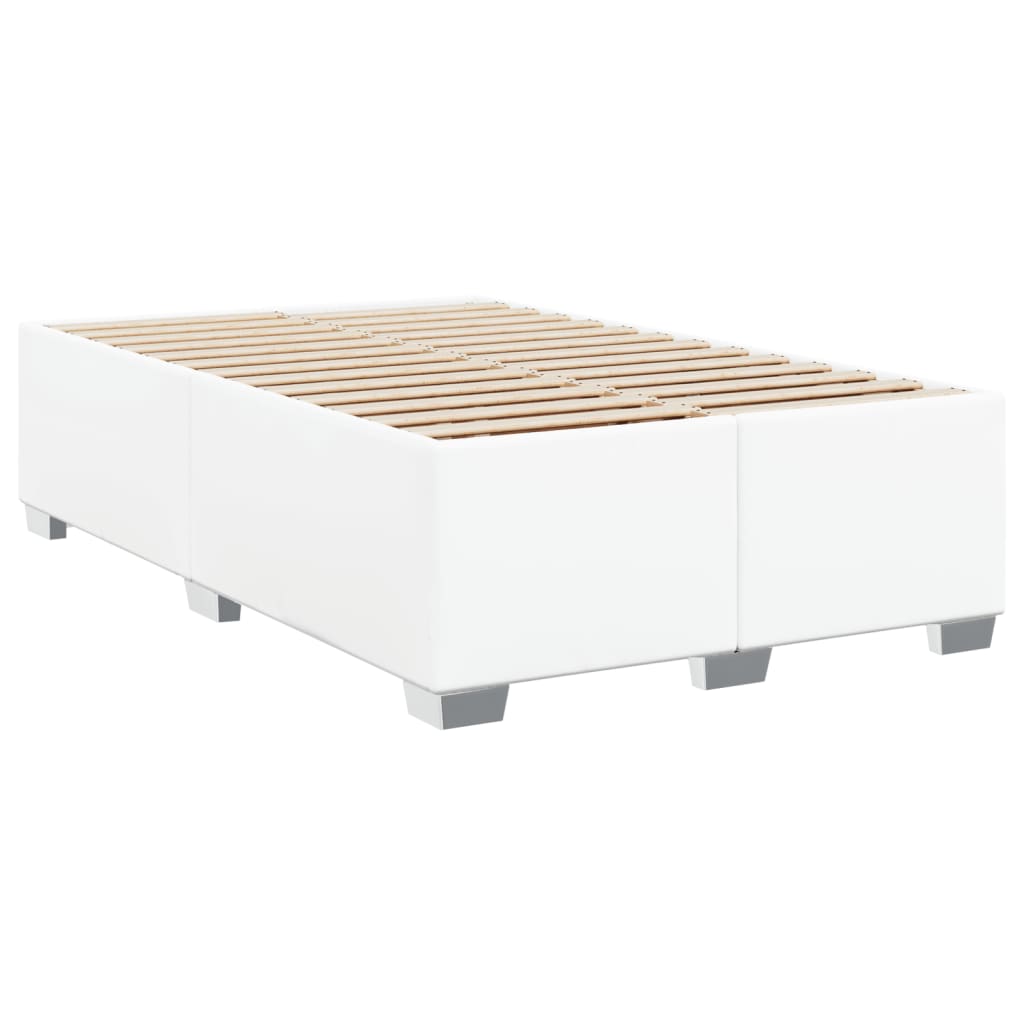 Krevet box spring s madracem bijeli 120x190 cm od umjetne kože