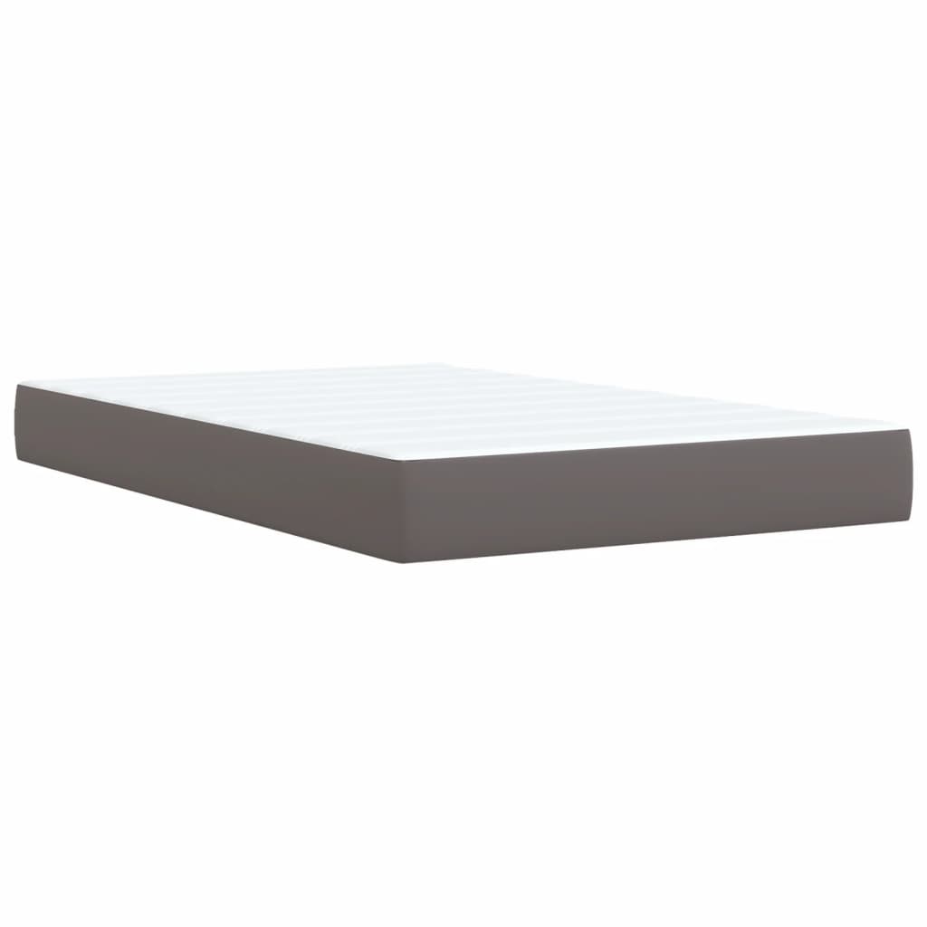 Krevet s oprugama i madracem sivi 120x200 cm od umjetne kože