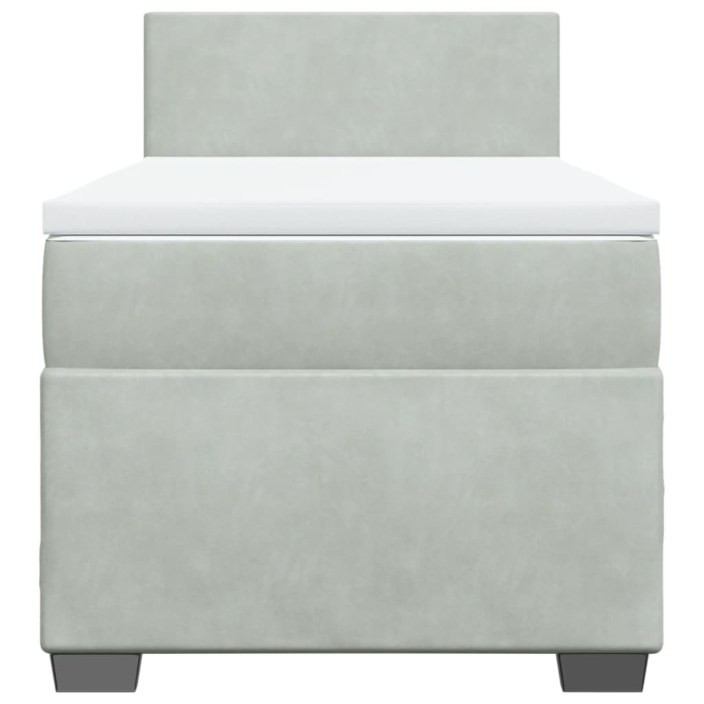Box spring krevet s madracem svjetlosivi 80 x 200 cm baršunasti