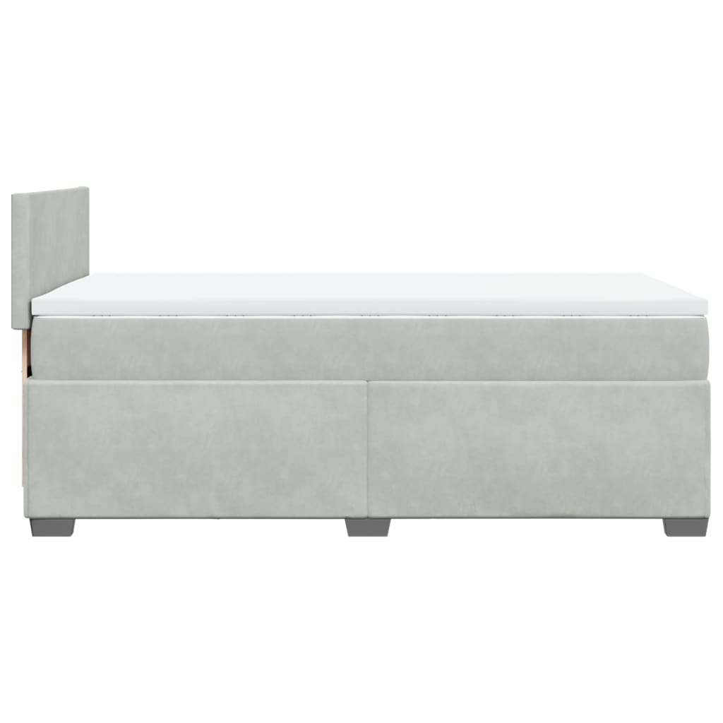 Box spring krevet s madracem svjetlosivi 80 x 200 cm baršunasti