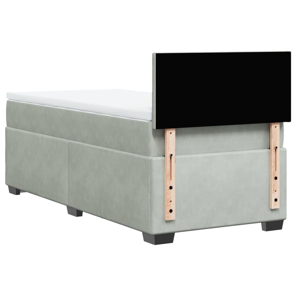 Box spring krevet s madracem svjetlosivi 80 x 200 cm baršunasti