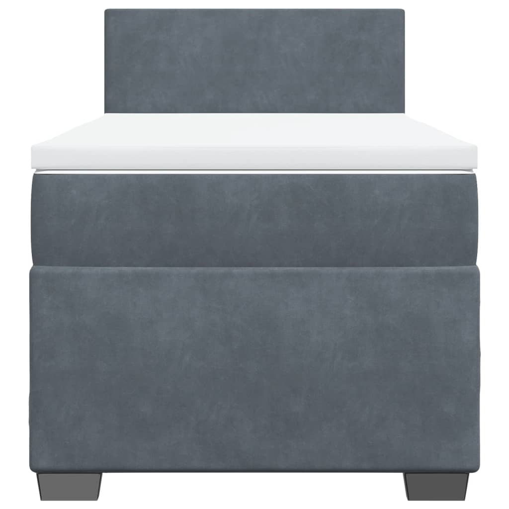 Box spring krevet s madracem tamnosivi 80 x 200 cm baršunasti