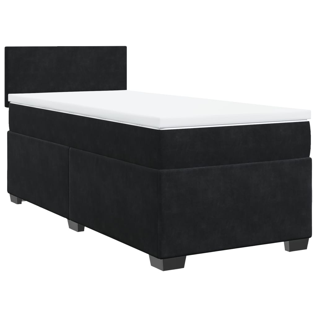 Box spring krevet s madracem crni 80 x 200 cm baršunasti