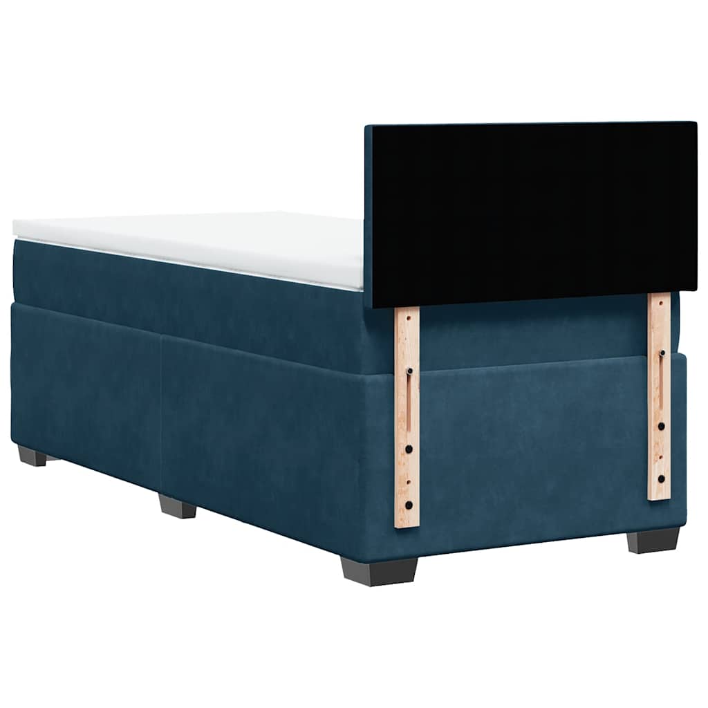 Box spring krevet s madracem plavi 80 x 200 cm baršunasti