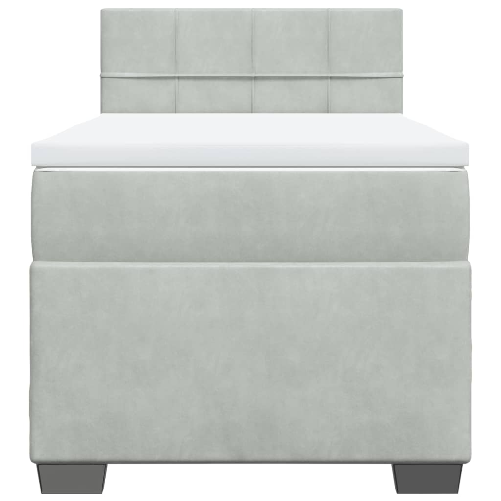 Box spring krevet s madracem svjetlosivi 80 x 200 cm baršunasti
