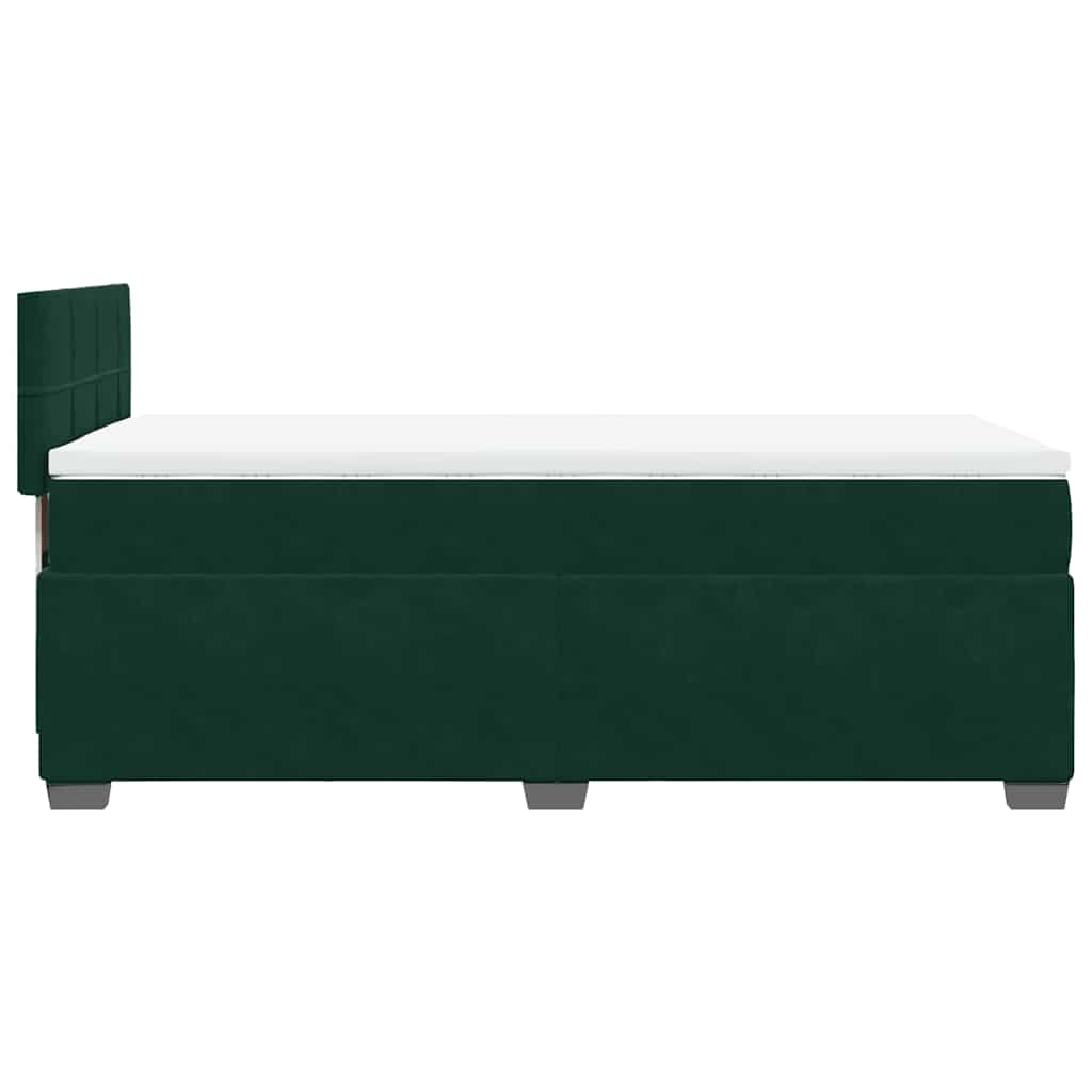 Box spring krevet s madracem tamnozeleni 80 x 200 cm baršunasti