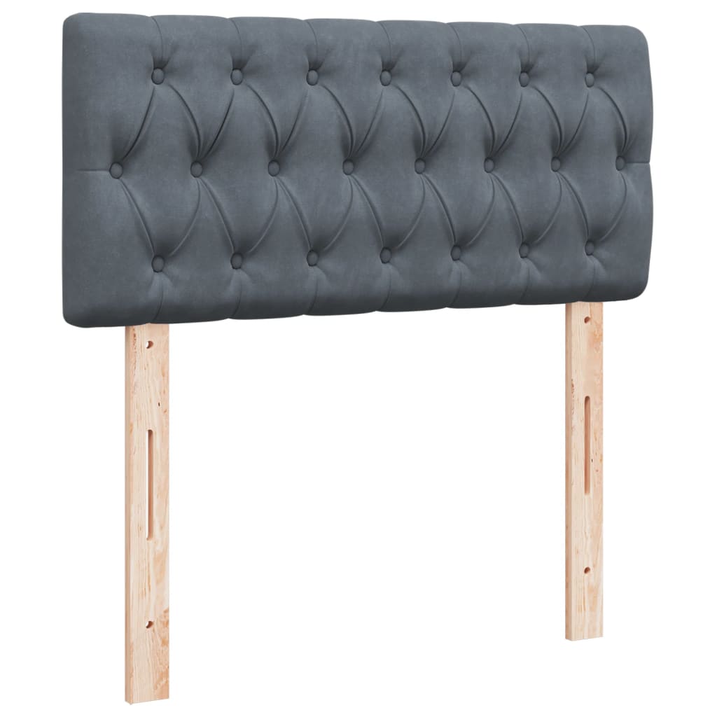Box spring krevet s madracem tamnosivi 80 x 200 cm baršunasti