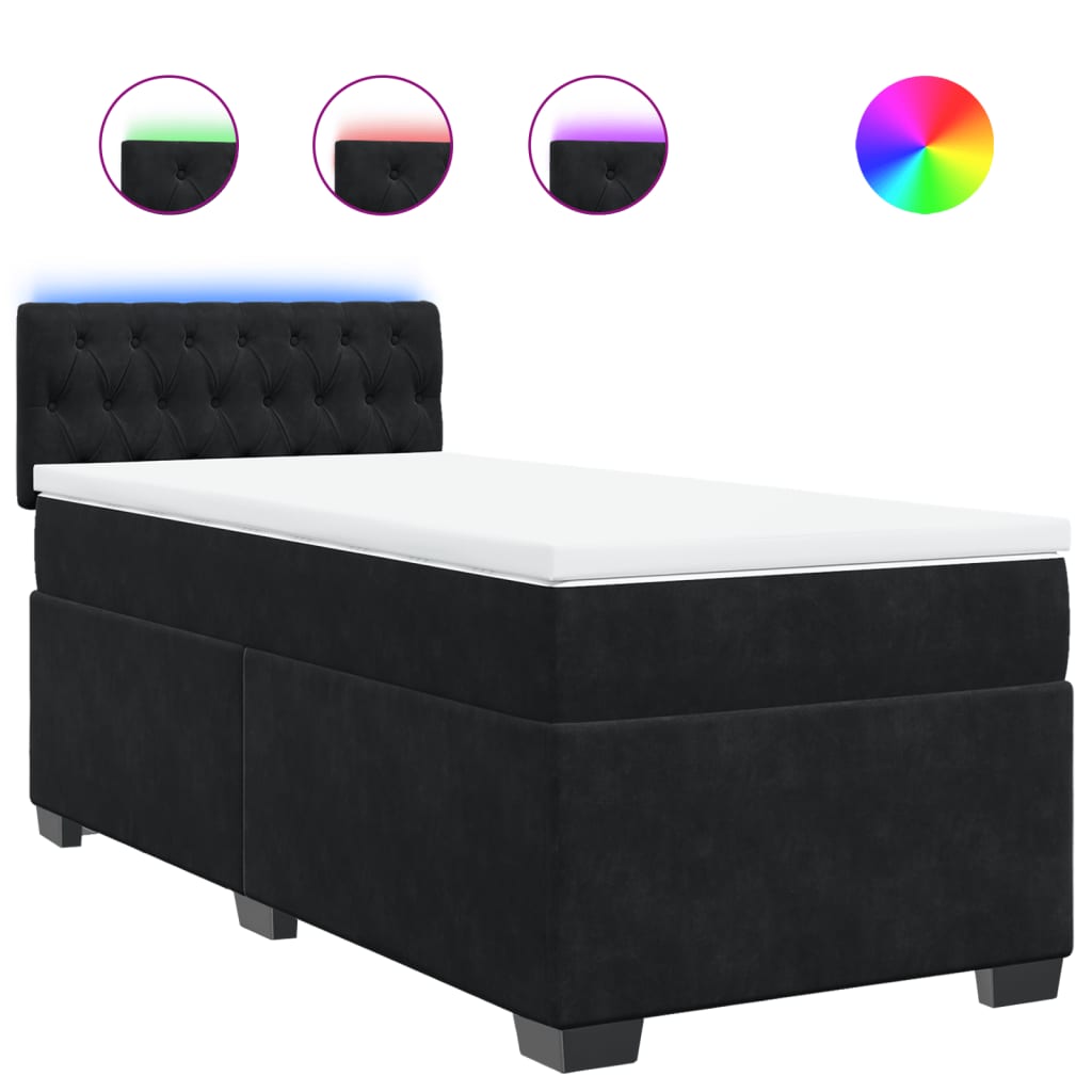 Box spring krevet s madracem crni 80 x 200 cm baršunasti