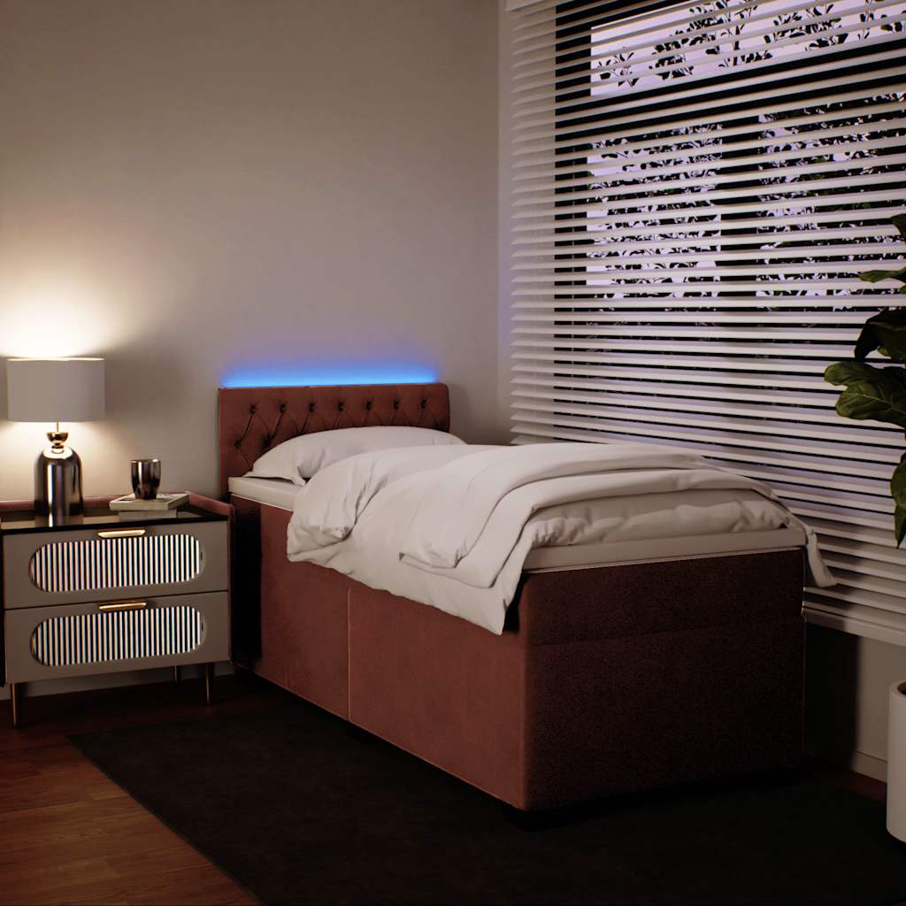 Box spring krevet s madracem ružičasti 80 x 200 cm baršunasti