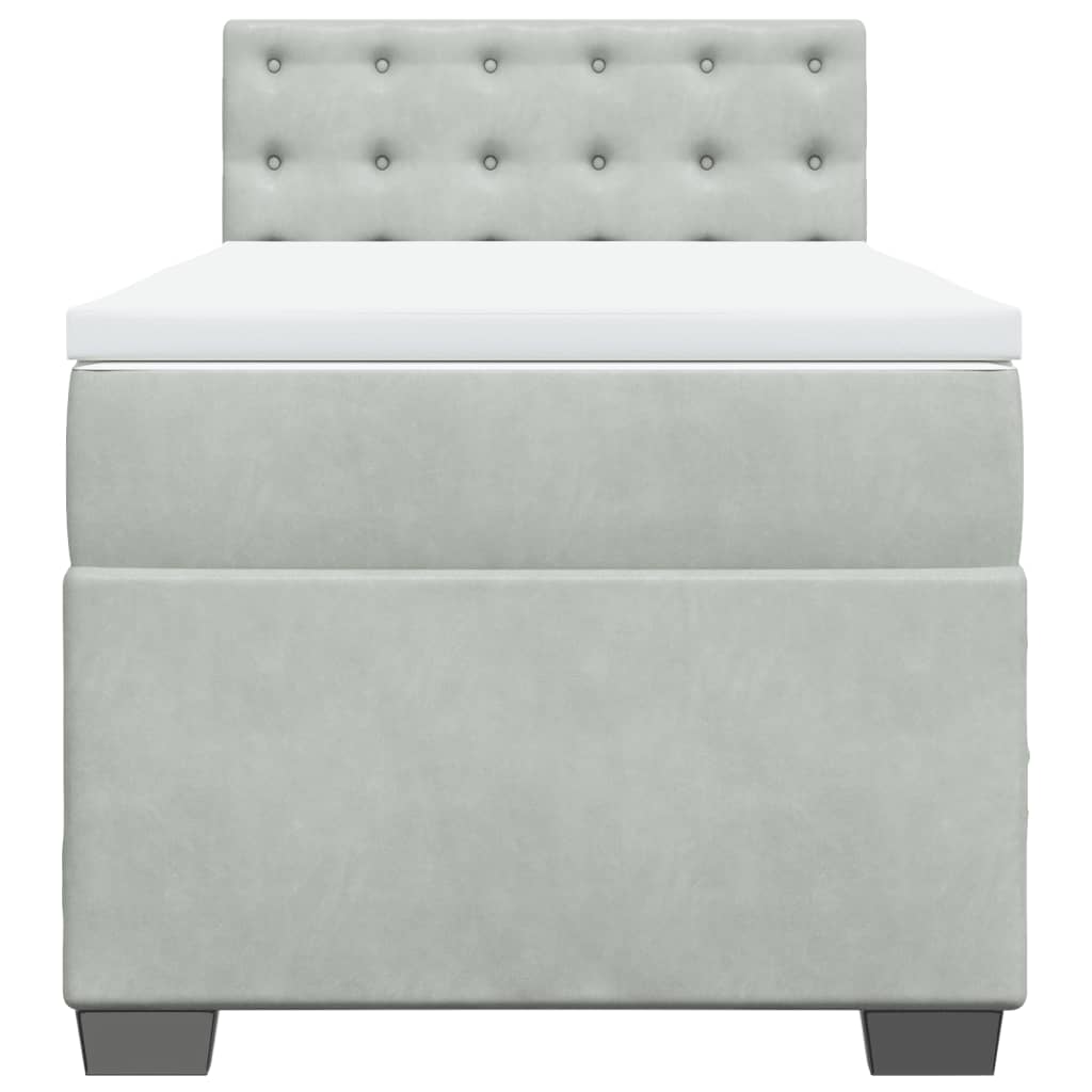 Box spring krevet s madracem svjetlosivi 80 x 200 cm baršunasti