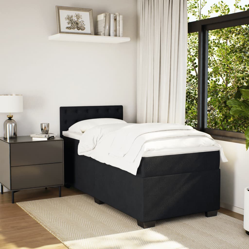 Box spring krevet s madracem crni 80 x 200 cm baršunasti
