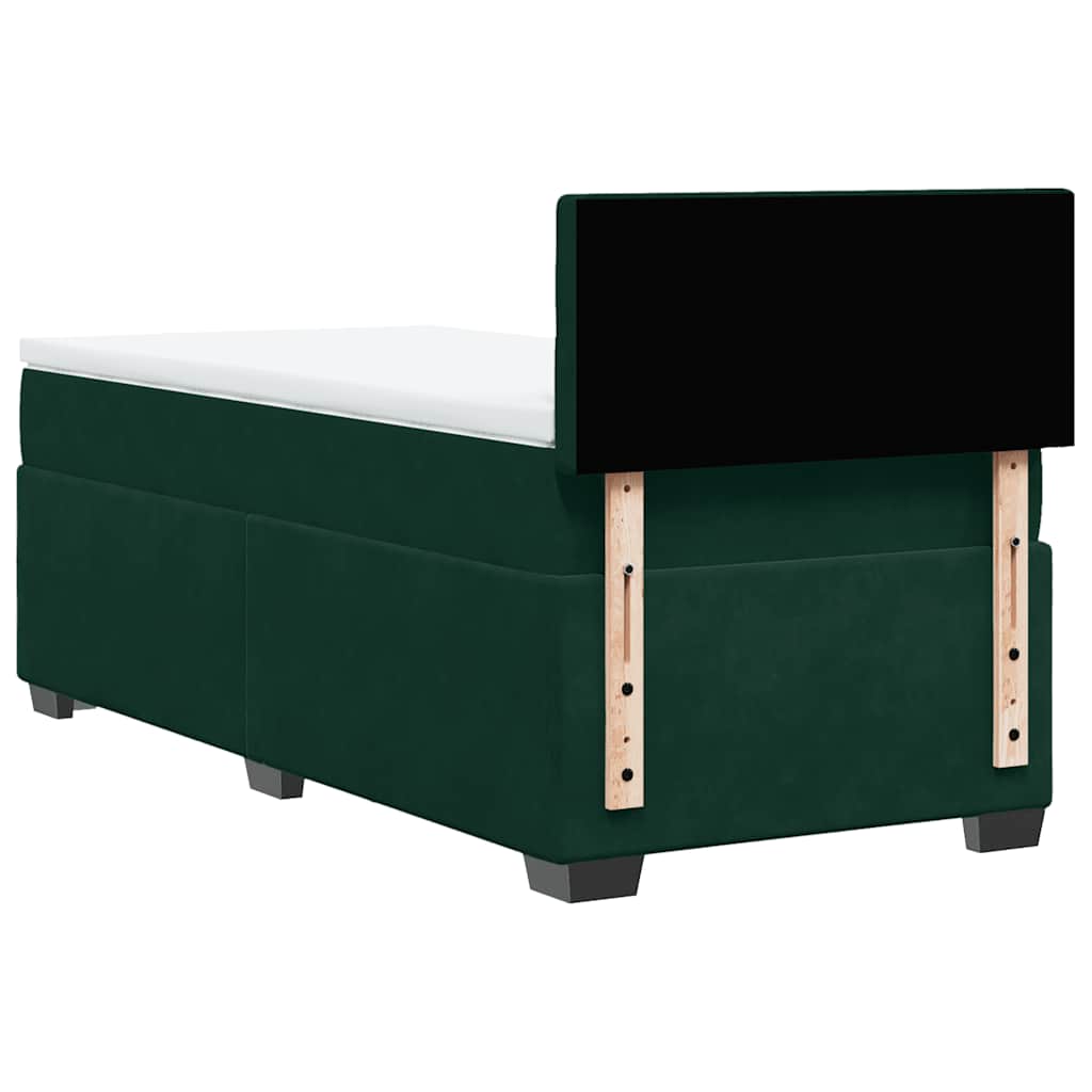 Box spring krevet s madracem tamnozeleni 80 x 200 cm baršunasti