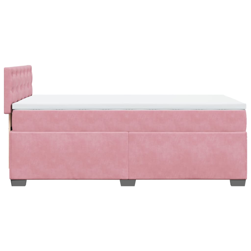 Box spring krevet s madracem ružičasti 80 x 200 cm baršunasti