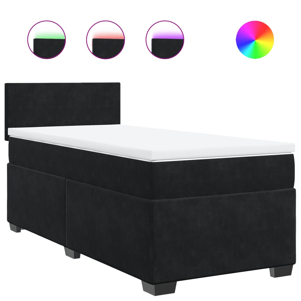 Box spring krevet s madracem crni 90x190 cm baršunasti