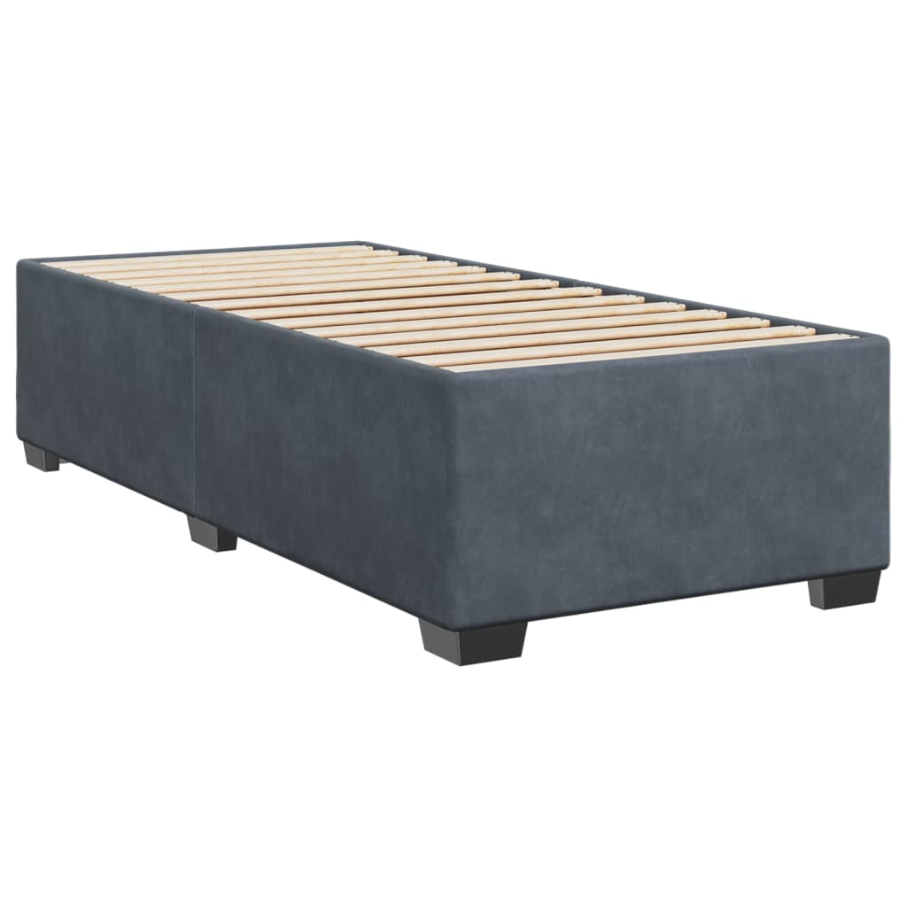 Box spring krevet s madracem tamnosivi 90x190 cm baršunasti
