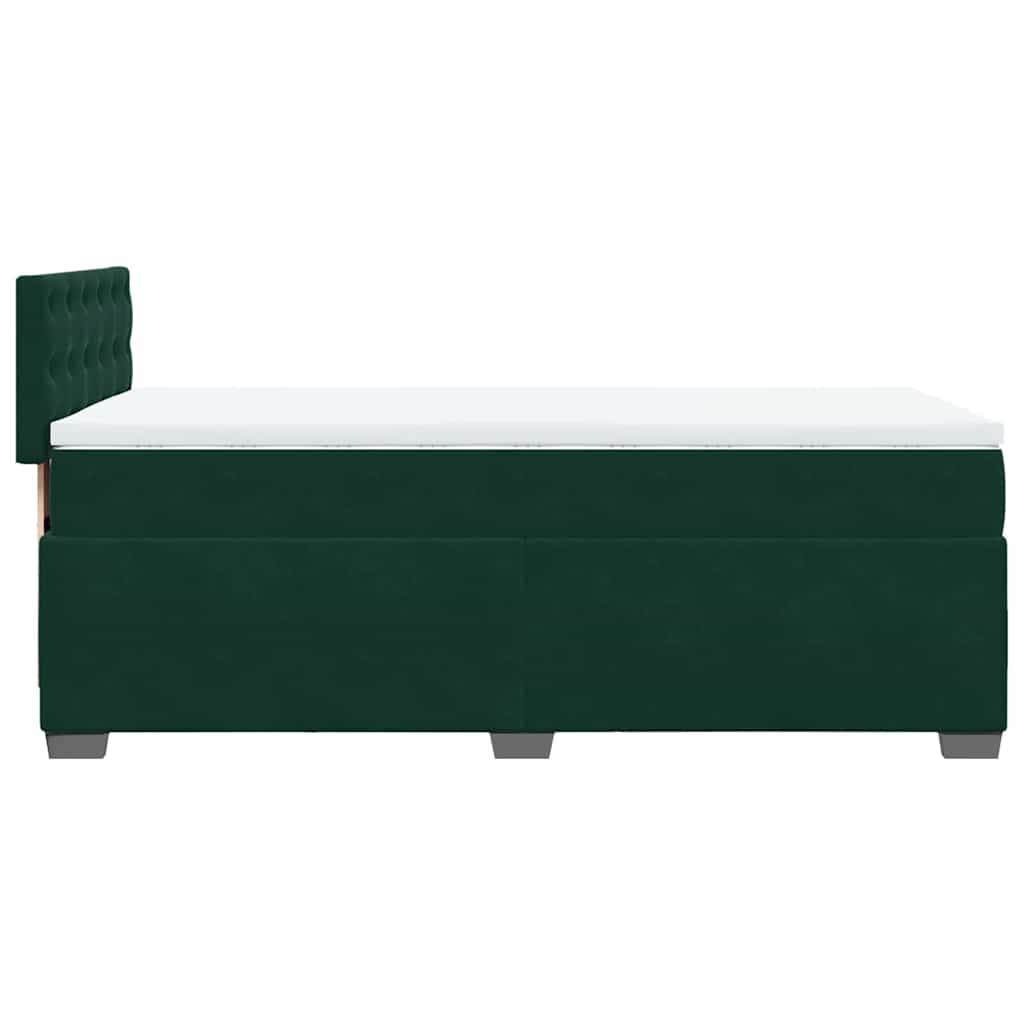 Box spring krevet s madracem tamnozeleni 90x190 cm baršunasti