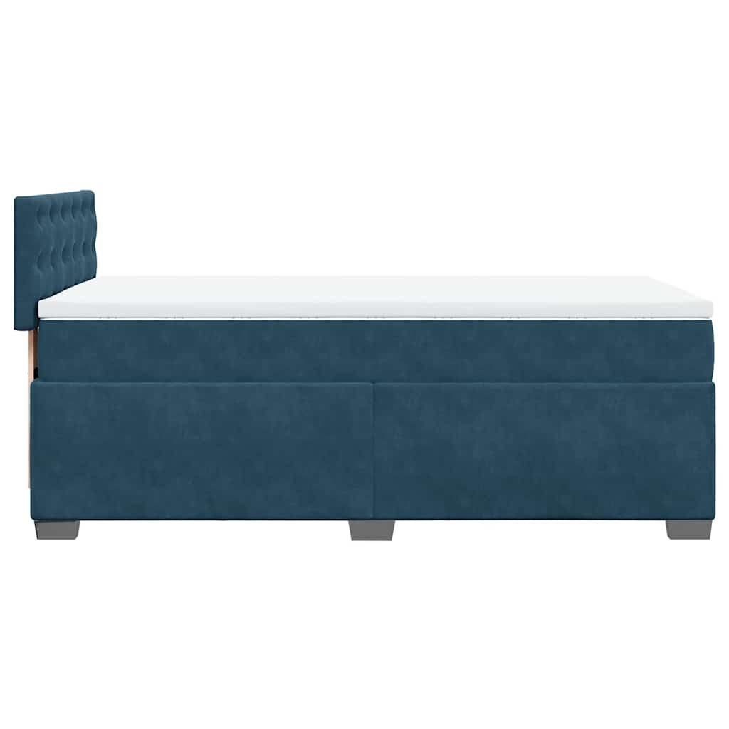 Box spring krevet s madracem plavi 90x190 cm baršunasti