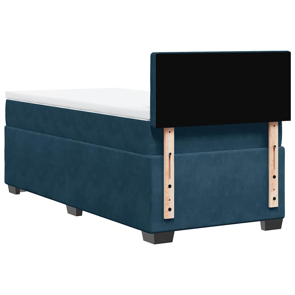 Box spring krevet s madracem plavi 90x190 cm baršunasti