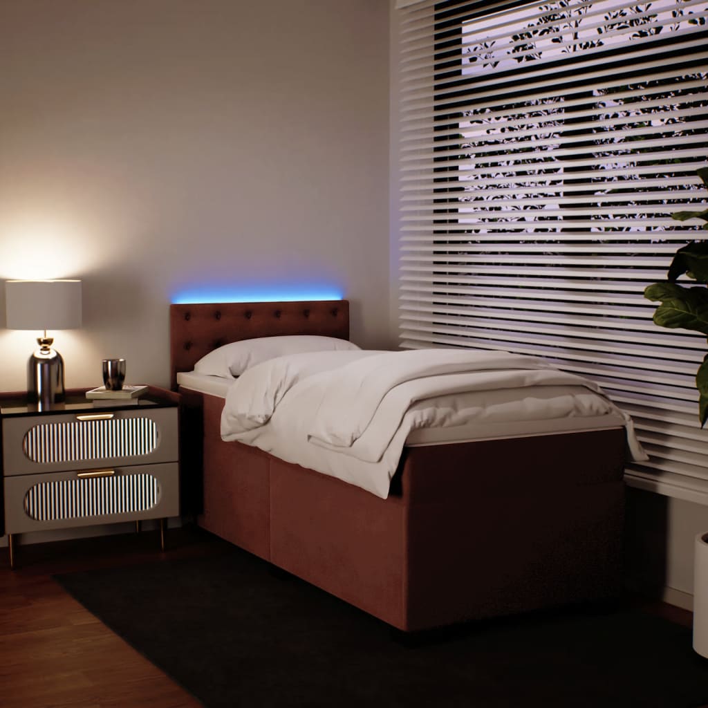 Box spring krevet s madracem ružičasti 90x190 cm baršunasti