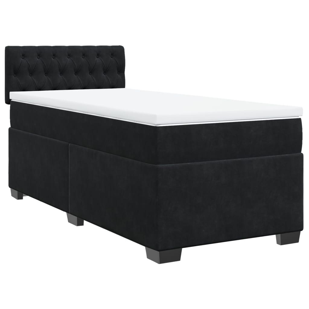 Box spring krevet s madracem crni 90x190 cm baršunasti
