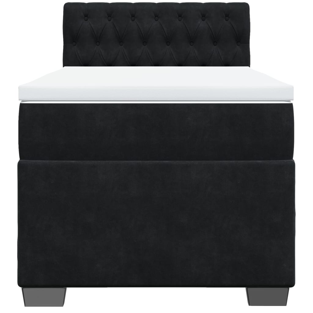 Box spring krevet s madracem crni 90x190 cm baršunasti
