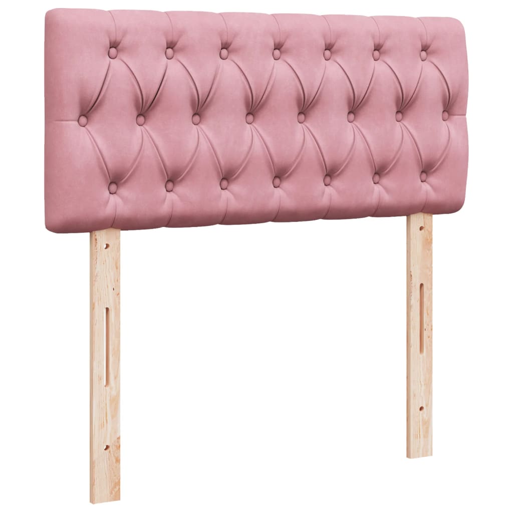 Box spring krevet s madracem ružičasti 90x190 cm baršunasti