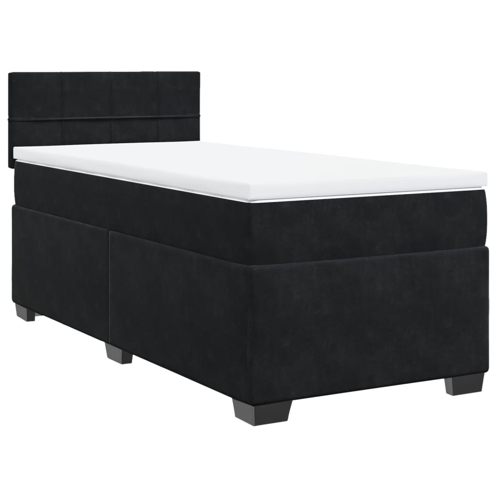 Box spring krevet s madracem crni 90x190 cm baršunasti