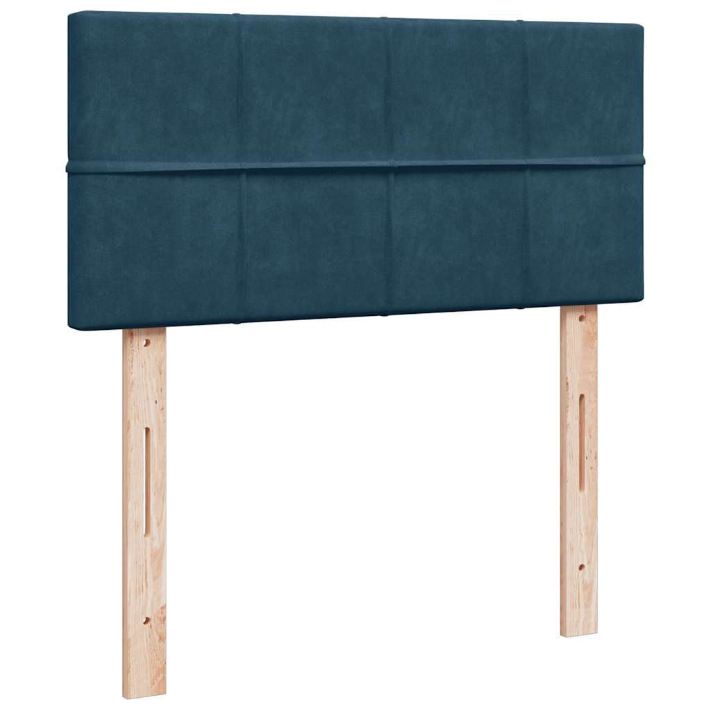Box spring krevet s madracem plavi 90x190 cm baršunasti